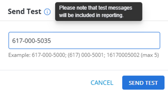 send test report message